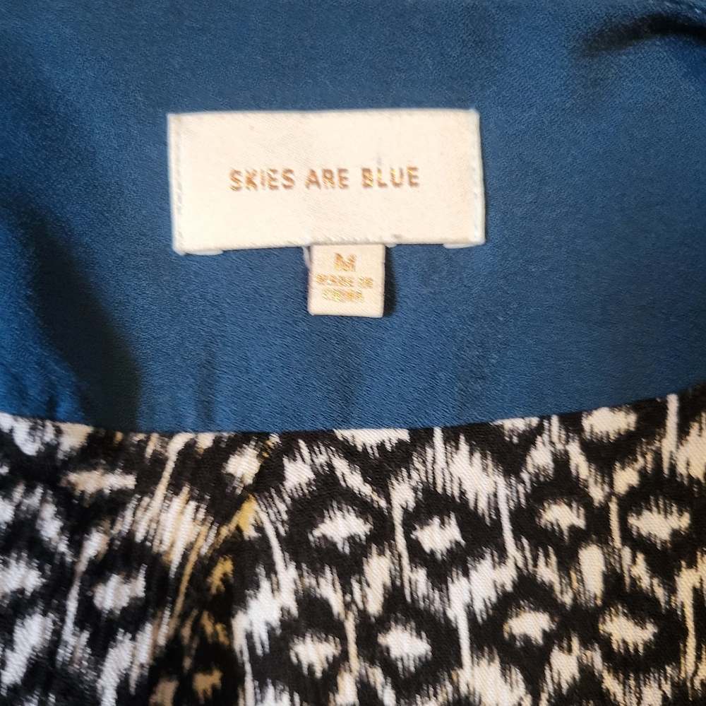 Skies Are Blue Raja Collerless Double Breast Open Front Blazer Teal Medi… - Picture 2 of 6